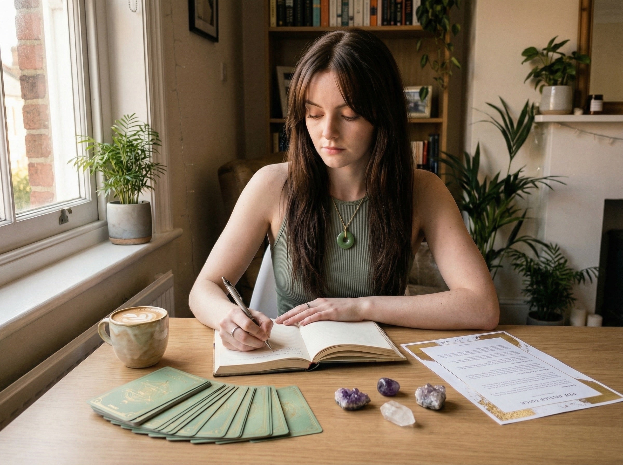 Jade writing a personalized reading